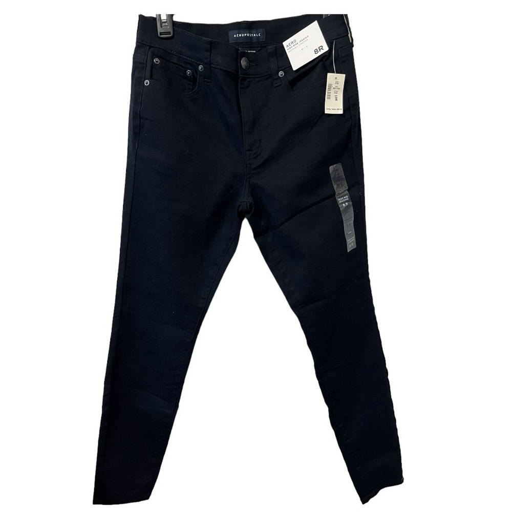 NWT Aeropostale High Rise Denim Jegging Size 8R in Black